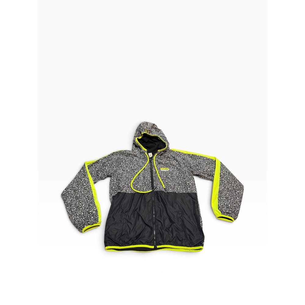 Pink Victorias Secret Windbreaker Jacket XS/S Composition Print Neon Yellow